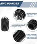 Five Pack M3 Thread Ball Plungers With Hex Socket, Five Millimeter Length, Ball Plunger Diameter 1.5 Millimeters, High Carbon Steel