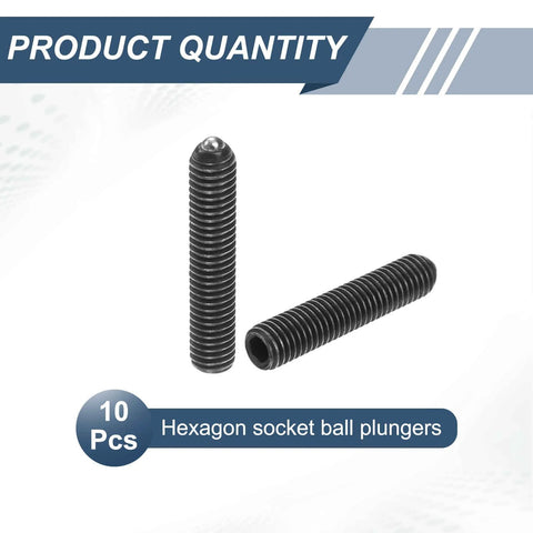 10 Pieces Screw Thread Ball Plungers M3 X 16mm High Carbon Steel Hex Socket Spring Plungers For Lubrication And Pneumatic Tools