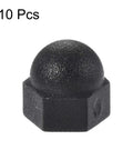 Single black M3 nylon nut cap from Ten Pieces M3 Nylon Nut Caps Inner Threaded Protection Covers Black Set For Bolts And Fasteners.