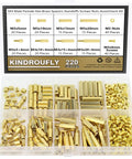 220 Piece M3 Brass Standoffs Kit With Screws And Nuts, Assortment Of M3 5 10 15 20mm Hex Spacers For PCBs And Motherboards