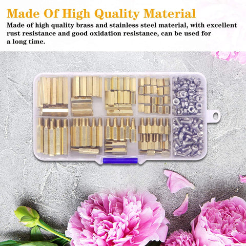 320Pcs M3 Motherboard Standoffs Screws Nuts Kit With Brass Spacer Standoffs in organizer