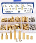260Pcs M3 Brass Thread Hex Standoff Spacer Assorted Kit With Nuts And Screws For DIY PC Build Includes Male And Female Pillars