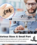 Man using 840 Pieces M3 Screws And Fasteners Set Carbon Steel Zinc Plated Countersunk Flat Head Phillips Bolts Washers for 3D printer.