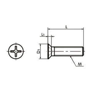 Technical diagram of SNF-M3-5-SD-TZB NBK Cross Recessed Flat Head Machine Screw, small head, Japan-made, for automation and mechanical systems.