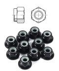 M3 Hex Self Lock Nuts 10 Pack Aluminum Flanged Nylon Lock Nut Self Locking Metal Nuts Black For Wood And Metal Projects