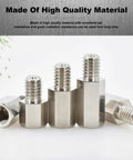 M3 Hex Carbon Steel Standoff Kit showing male and female spacers with clean threads for DIY projects.