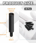48 Pack M3 Hex Standoff Kit Pro Grade Carbon Steel PCB Spacer Set With 20mm Studs And 6mm Screws For Computer Cases