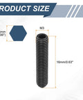 10 Pieces Screw Thread Ball Plungers M3 X 16mm High Carbon Steel Hex Socket Spring Plungers For Lubrication And Pneumatic Tools