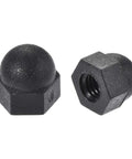 Ten Pieces M3 Nylon Nut Caps Inner Threaded Protection Covers Black Set For Bolts And Fasteners Durable Nylon Construction