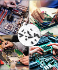 350Pcs M3 Nylon Hex Spacer Standoff Kit with male and female spacers, nuts, and screws for PCB and motherboard assembly in black.