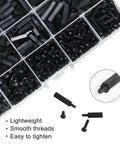 600Pcs M3 Nylon Hex Spacer Standoffs And Screws Assortment Kit For PCB And Motherboard Mounting Black components in box