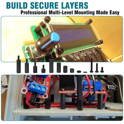 Nylon M3 Standoff And Fastener Kit With 600 Pieces Including Threaded Pillars Nuts Screws And Spacers installed in electronics.