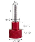 M3 Red Aluminum Knurled Head Stainless Steel Thumb Screws 27mm Long - VXB Ball Bearings