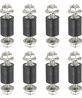 Efficient M3 rubber isolator mounts absorb vibration and cut noise for motors, air compressors, and engines, 10x10 mm base, 26 mm height, shown in 8-pack with lock nuts.