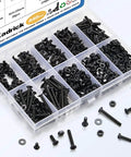840 Pieces M3 Screws And Fasteners Set Carbon Steel Zinc Plated Countersunk Flat Head Phillips Bolts Washers 6mm To 25mm in case
