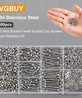 600Pcs M3 Screw Assortment Kit 8 Sizes 6mm to 30mm For 3D Printer DIY Stainless Steel Hex Socket Screws Nuts Washers display
