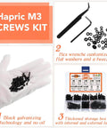 600 Pcs M3 Screws Assortment Kit 6-30mm Alloy Steel Hex Socket Head Bolts Nuts Washers with tools and storage box