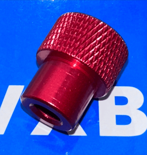 M3 x 12mm Long Red Aluminum Knurled Head Thumb Closed End Nut - VXB Ball Bearings