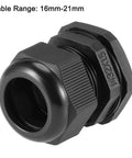 Premium M32 Cable Gland 16mm To 21mm Waterproof Nylon Joint With Locknut And Washer Black 20pcs For Tough Outdoor Electrical Enclosures Anti Loosening Design For Reliable Sealing And Easy Assembly
