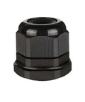 M32 Waterproof IP68 Nylon Cable Gland Locknut Kit for 16mm to 21mm cable, 32mm thread, black rugged design for outdoor use