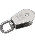 2Pcs M32 Single Pulley Block, 304 Stainless Steel Wire Rope Hanging Wire Towing Wheel Loading 551Ibs, close-up view