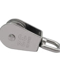 2Pcs M32 Single Pulley Block, 304 Stainless Steel Wire Rope Hanging Wire Towing Wheel Loading 551Ibs side view
