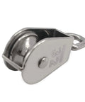 2Pcs M32 Single Pulley Block,304 Stainless Steel Wire Rope Hanging Wire Towing Wheel Loading 551Ibs close-up view
