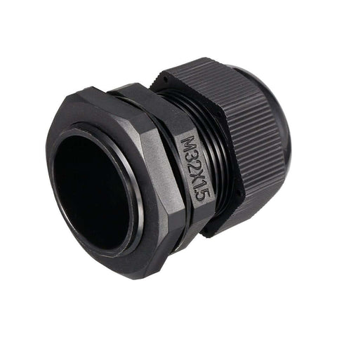 Two Pack M32 Cable Gland Waterproof Plastic Wire Glands Connector, 16-21mm Dia Wires, Dustproof, Thread Size 32mm By 1.5, Black