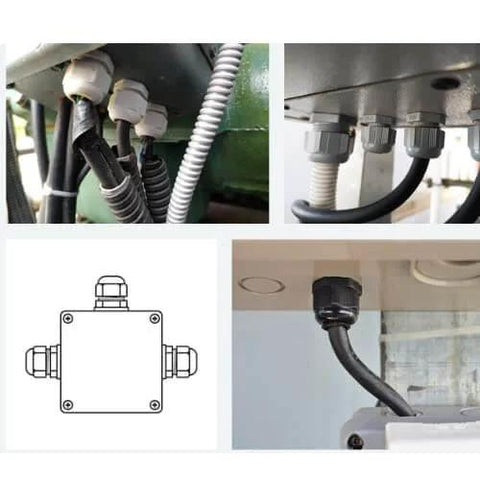 Set Of 2 M32 Plastic Waterproof Cable Glands Joints Adjustable Connector For 18 To 25 Mm Diameter Cables installed on equipment