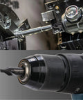 Close-up of 6 Piece M35 HSS 60 Degree Center Drill Bit Set for lathe and metalworking in action on a metal surface