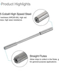 3.9mm Chucking Reamer For Lathe Machine With D4 Accuracy And M35 Cobalt High Speed Steel Straight Flute Milling Cutter