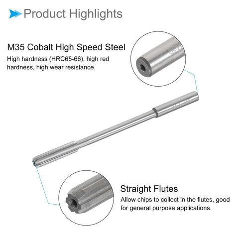 3.9mm Chucking Reamer For Lathe Machine With D4 Accuracy And M35 Cobalt High Speed Steel Straight Flute Milling Cutter