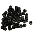 M3x3mm Metric Carbon Steel Hex Socket Set Flat Point Grub Screws Black for Towel Rack Door Knob 50pcs in a pile