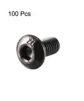 Close-up of M3x6mm Thread Button Head Hex Socket Cap Screw Bolt, black, 100pcs