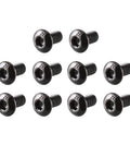 Front view of black oxide M3x6mm Thread Button Head Hex Socket Cap Screw Bolt, 100pcs, made from 10.9 alloy steel.