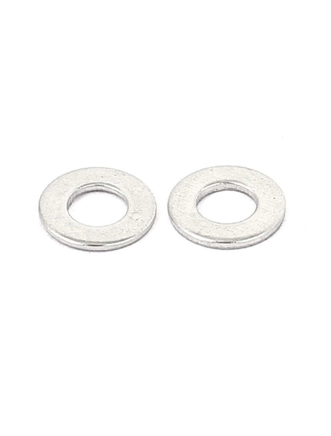 M3x6mmx0.5mm Stainless Steel Round Flat Washer for Bolt Screw 100Pcs, close-up view showing two washers