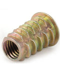 M4 10mm Zinc Alloy Threaded Wood Caster Insert Nut with Flanged Hex Drive Head - VXB Ball Bearings