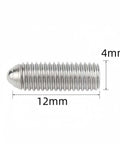 M4 x 12mm Ball Point Set Screws, Thread Hex Socket Ball Spring Plungers Set, shown with dimensions for fit and smoother linear travel
