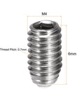 Ball Point Set Screws M4 X 6Mm 304 Stainless Steel Ball Plunger Hex Socket Screws shown with dimensions for industrial use