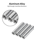 Close-up of 10Pcs M4 Round Female Nuts And Aluminum Alloy Standoff Columns 26mm Length 6mm Outer Diameter Thread Spacer Fasteners
