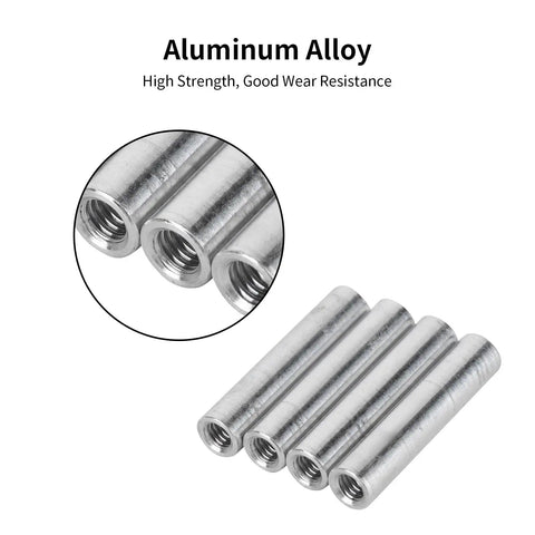 Close-up of 10Pcs M4 Round Female Nuts And Aluminum Alloy Standoff Columns 26mm Length 6mm Outer Diameter Thread Spacer Fasteners