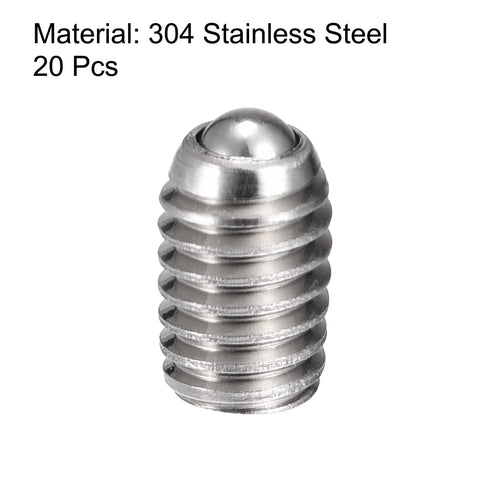 Ball Point Set Screws M4 X 6Mm 304 Stainless Steel Ball Plunger Hex Socket Screws 20 Pieces