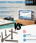 M4 Cabinet Screws Set 120Pcs Assortment Pan Washer Head Phillips Screws in storage box with installation tools, displayed on workbench.