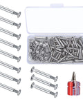 M4 Furniture Bolts And Sleeves 130 Pcs Cabinet Panel Connectors With Philips Head in Storage Box with Screwdriver