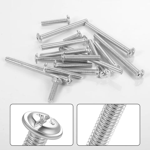 130 Pcs M4 Machine Screws Set With Phillips Pan Washer Head For Cabinet Pulls Knobs Drawer Pulls Kitchen Cupboards and Closet Handles Durable Zinc Plated Carbon Steel Hardware Kit