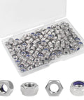 120Pcs M4 Nylon Insert Lock Nuts 0.7mm Pitch, 304 Stainless Steel Self Locking Hex Nuts For Rugged Industrial Construction Fasteners, Nylon Lock Nut With 5mm Height And 7mm Hex Width Yinpecly