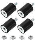 M4 Rubber Mounts 4 Pack 15x20mm Anti Vibration Isolators With Lock Nuts For Cars Generators And Air Compressors Zinc Plated Steel Base