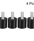 Efficient vibration isolation for small equipment with M4 threaded rubber mounts; 13x13mm shock-absorbing blocks, set of 4