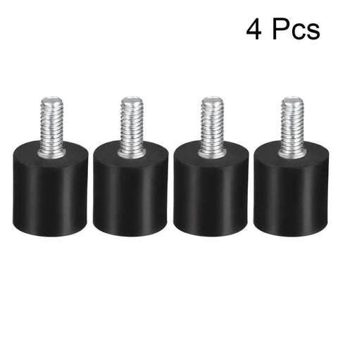 Efficient vibration isolation for small equipment with M4 threaded rubber mounts; 13x13mm shock-absorbing blocks, set of 4