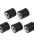Five M4 rubber vibration mounts cushion motors and equipment, absorbing shocks to reduce noise and vibration in garage, boat, car, or workshop